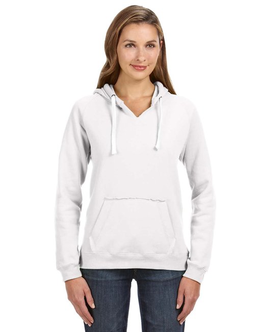 Women's Sueded V-Neck Hooded Sweatshirt
