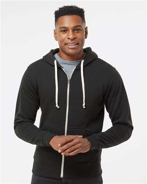 Adult Triblend Full-Zip Fleece Hooded Sweatshirt