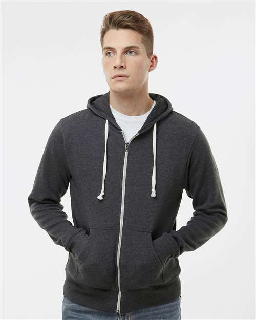 Adult Triblend Full-Zip Fleece Hooded Sweatshirt