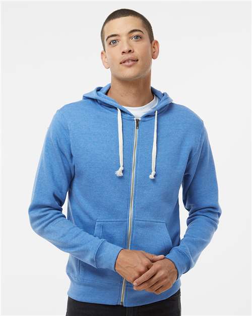 Adult Triblend Full-Zip Fleece Hooded Sweatshirt