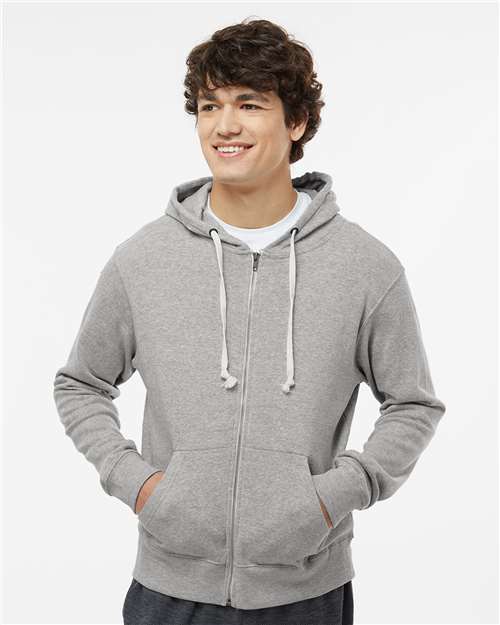 Adult Triblend Full-Zip Fleece Hooded Sweatshirt