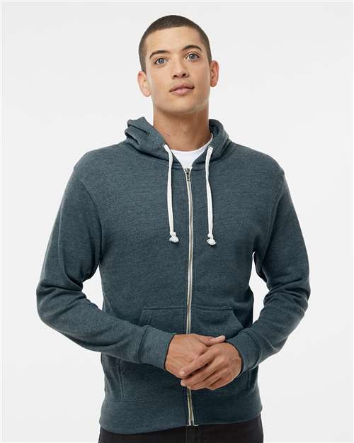 Adult Triblend Full-Zip Fleece Hooded Sweatshirt