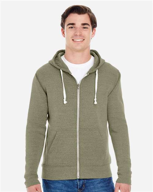 Adult Triblend Full-Zip Fleece Hooded Sweatshirt