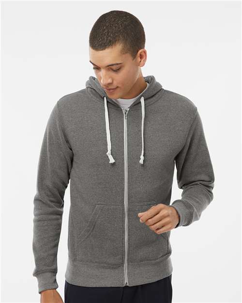 Adult Triblend Full-Zip Fleece Hooded Sweatshirt