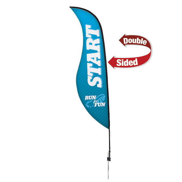 13' Premium Sabre Sail Sign Kit (Double-Sided with Ground Spike)