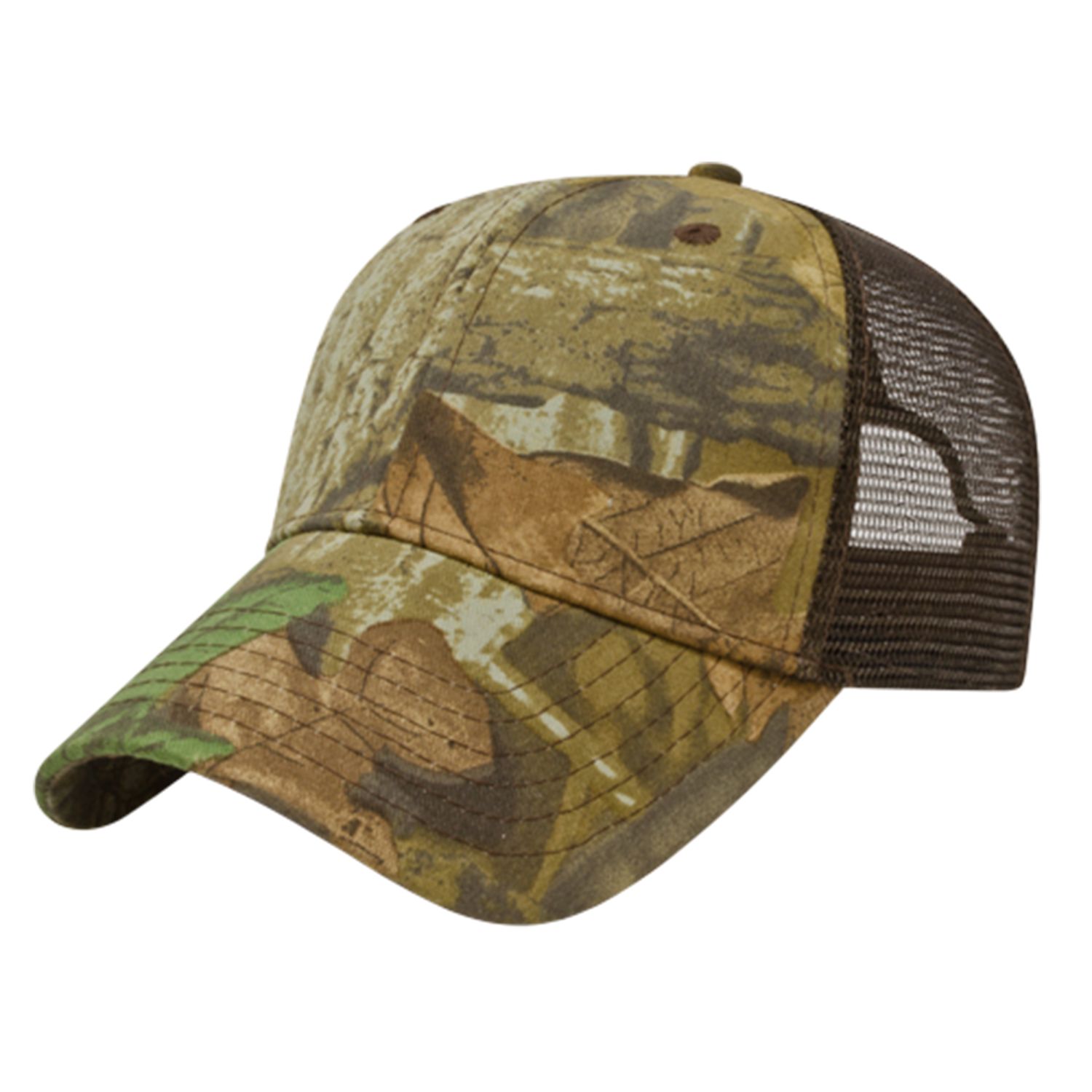 Solid Color Mesh Back Camo Cap