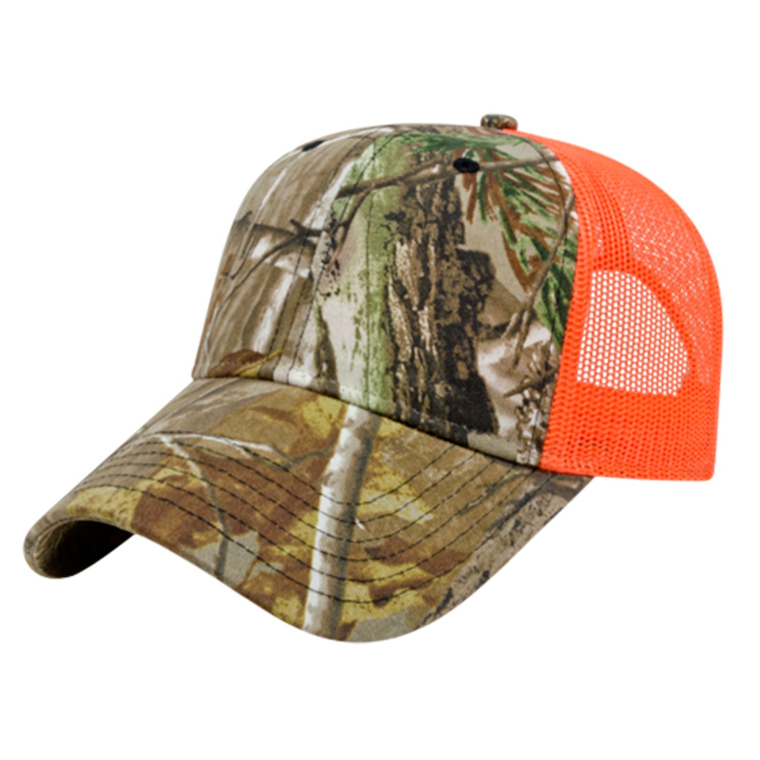 Solid Color Mesh Back Camo Cap