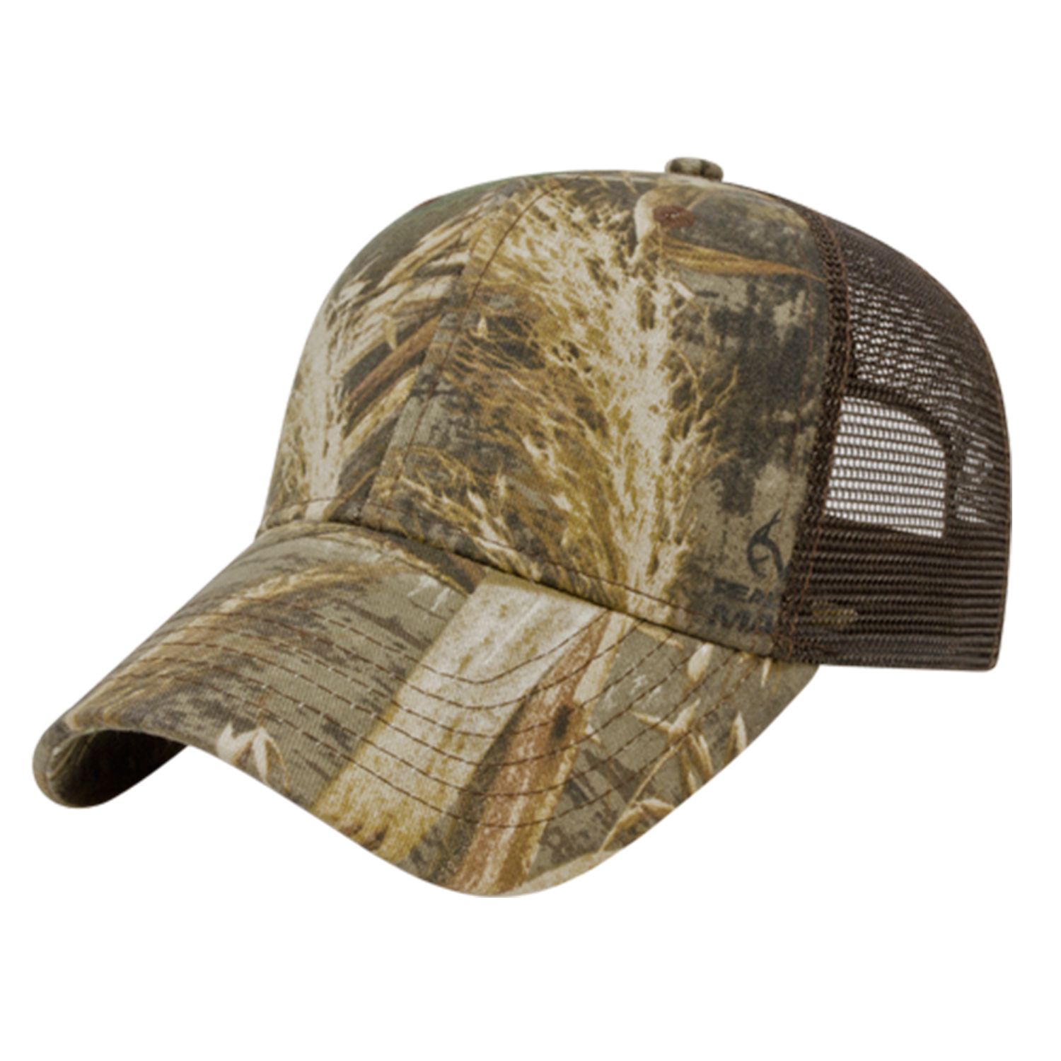 Solid Color Mesh Back Camo Cap