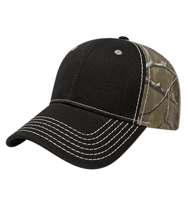 Heavy Contrast Stitching Chino & Camo Cap