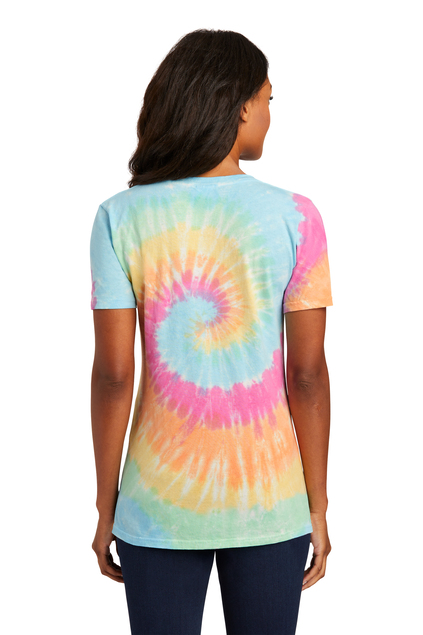 Port & Company® Ladies Tie-Dye V-Neck Tee