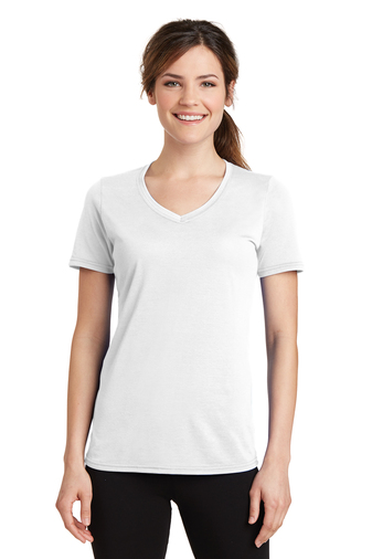 Port & Company® Ladies Performance Blend V-Neck Tee
