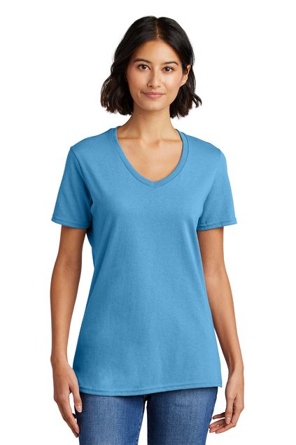 Port & Company® Ladies Core Cotton V-Neck Tee
