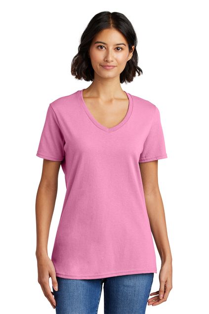Port & Company® Ladies Core Cotton V-Neck Tee