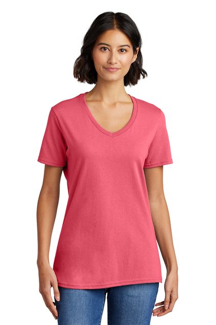 Port & Company® Ladies Core Cotton V-Neck Tee