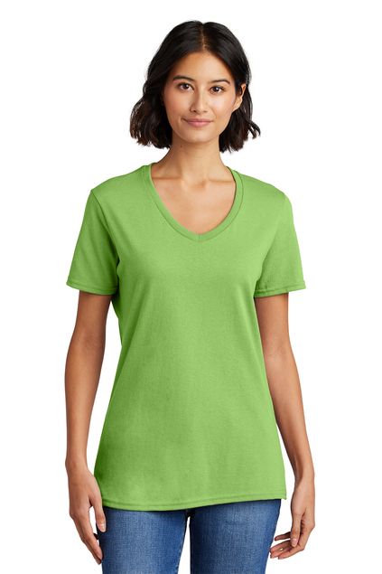 Port & Company® Ladies Core Cotton V-Neck Tee