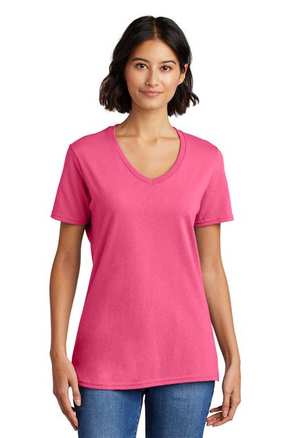 Port & Company® Ladies Core Cotton V-Neck Tee