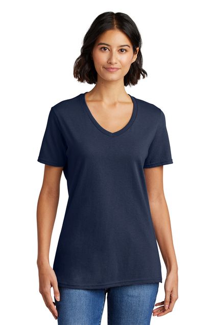 Port & Company® Ladies Core Cotton V-Neck Tee