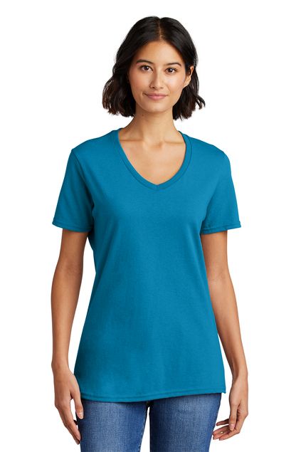 Port & Company® Ladies Core Cotton V-Neck Tee