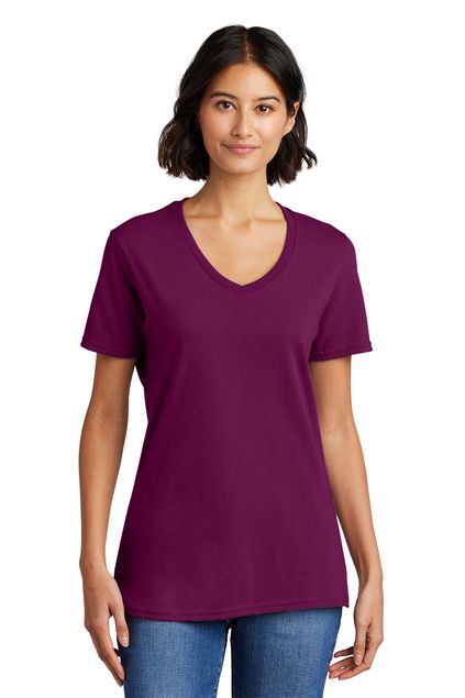 Port & Company® Ladies Core Cotton V-Neck Tee