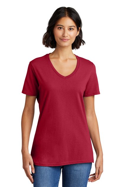 Port & Company® Ladies Core Cotton V-Neck Tee