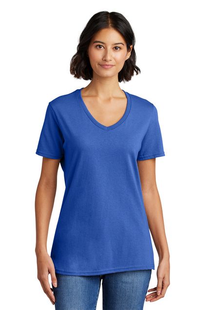 Port & Company® Ladies Core Cotton V-Neck Tee