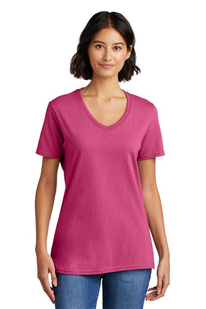 Port & Company® Ladies Core Cotton V-Neck Tee