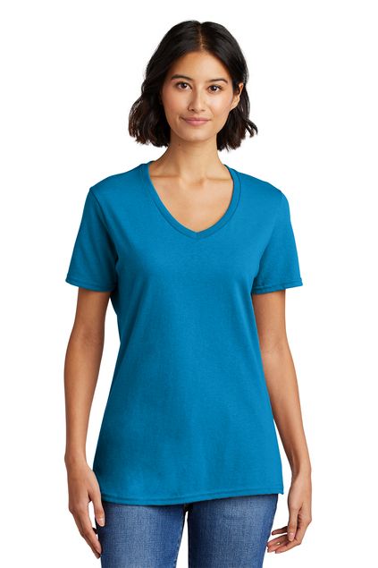 Port & Company® Ladies Core Cotton V-Neck Tee