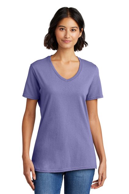 Port & Company® Ladies Core Cotton V-Neck Tee
