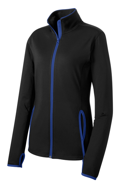 Sport-Tek® Ladies Sport-Wick® Stretch Contrast Full-Zip Jacket