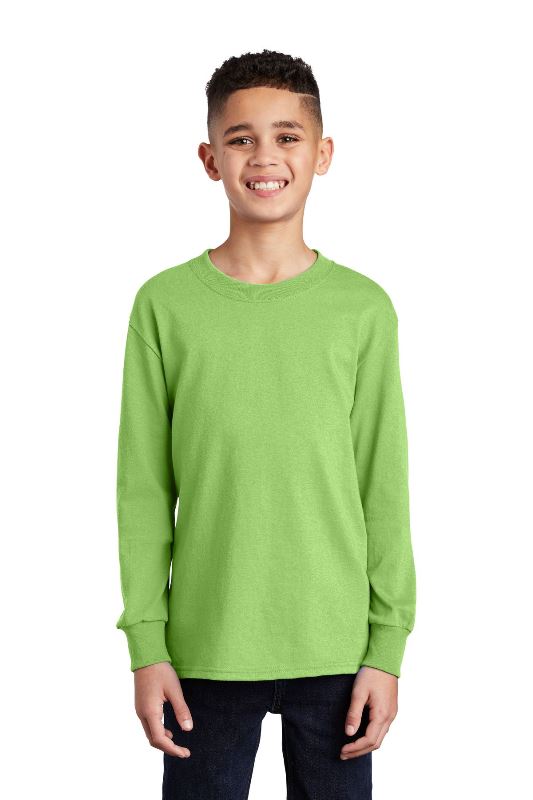 Port & Company® Youth Long Sleeve Core Cotton Tee