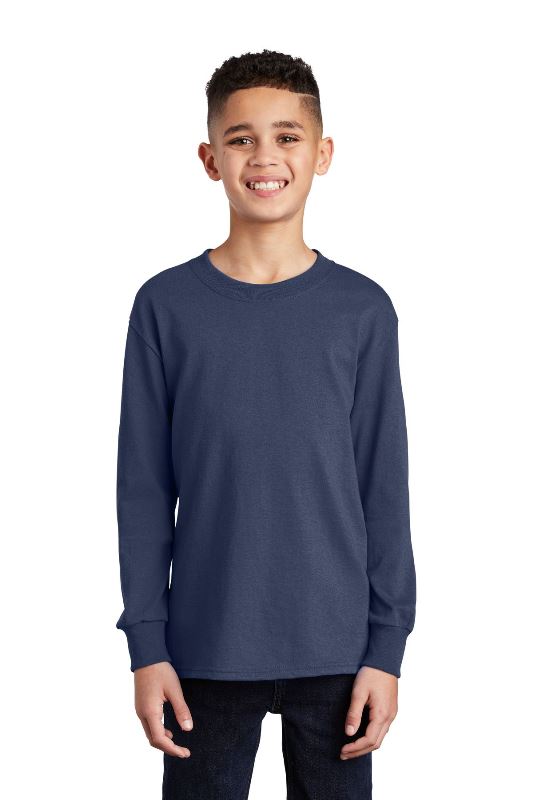 Port & Company® Youth Long Sleeve Core Cotton Tee