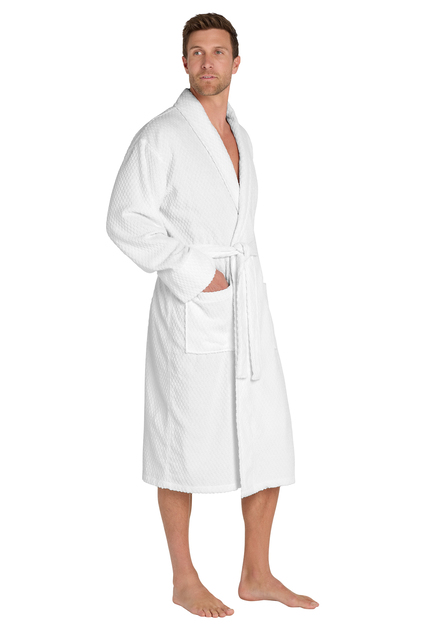 Port Authority® Checkered Terry Shawl Collar Robe