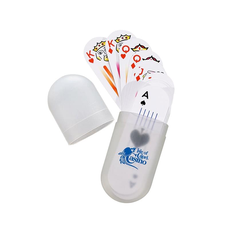 Small Oval Deck OF Cards in Plastic Holder