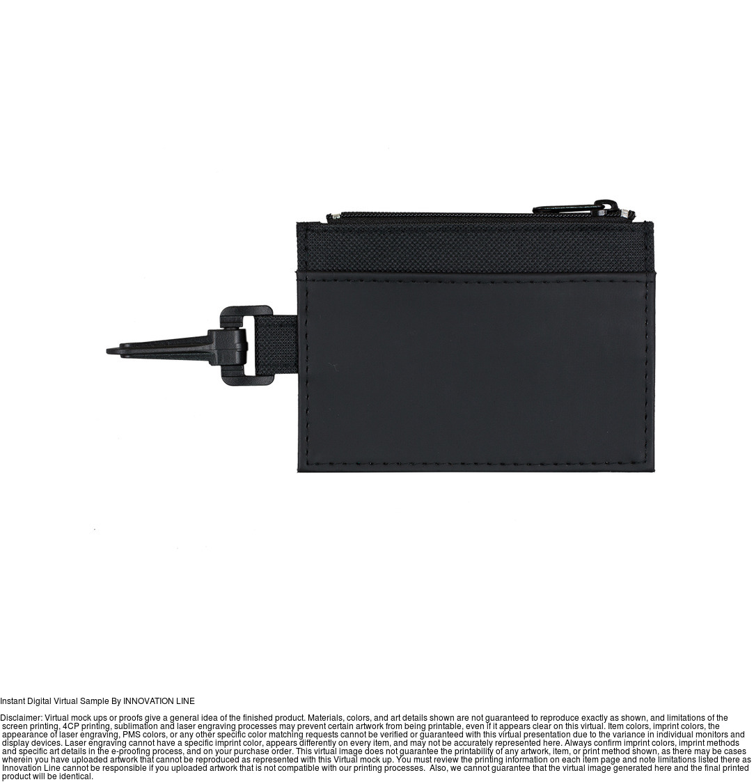 ID Holder with Zipper Wallet and Plastic Carabiner