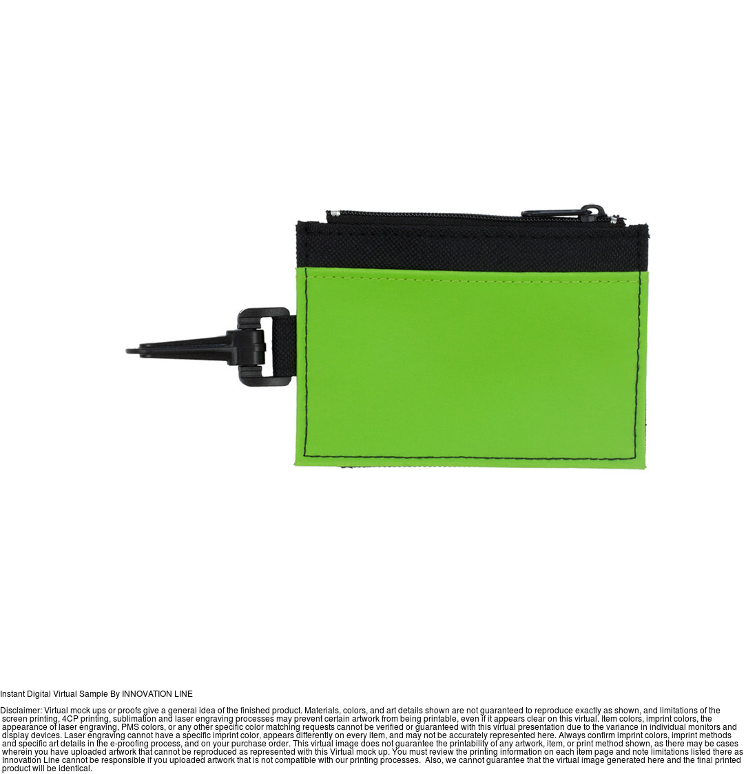 ID Holder with Zipper Wallet and Plastic Carabiner