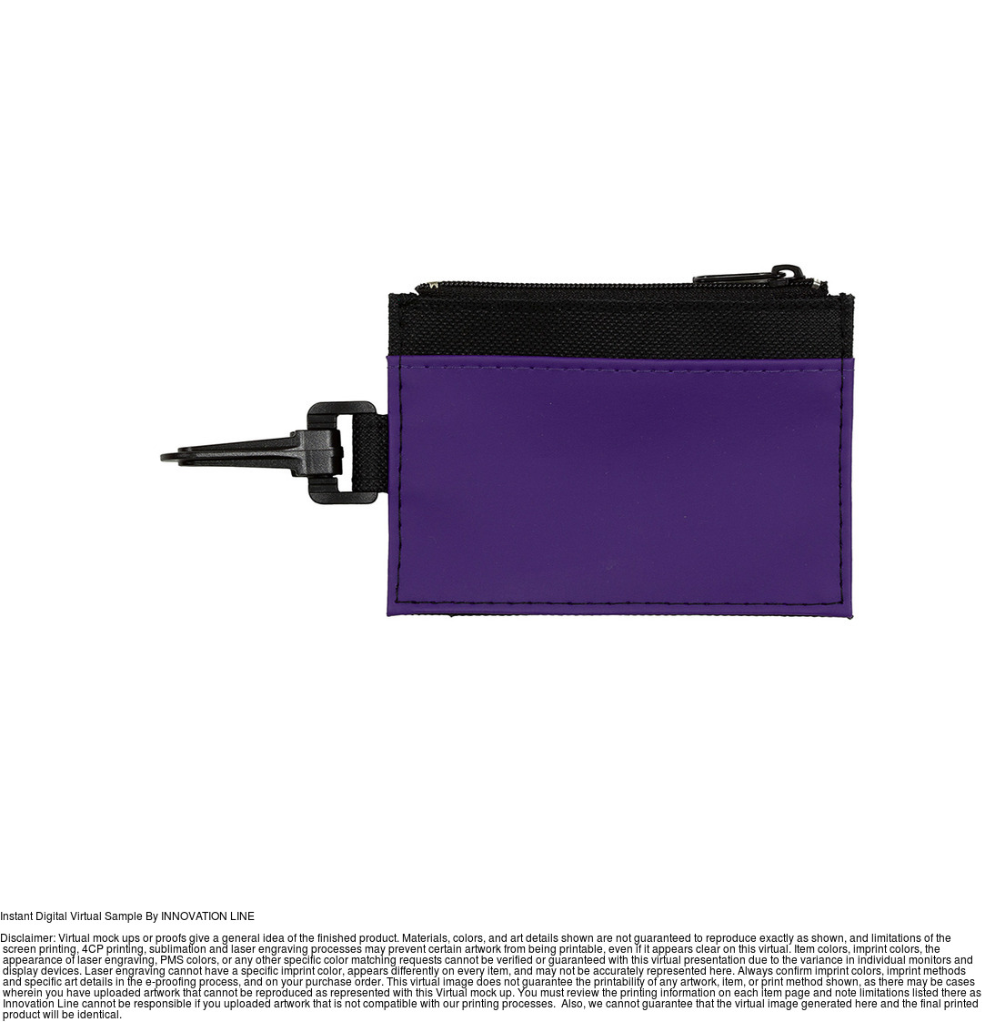 ID Holder with Zipper Wallet and Plastic Carabiner