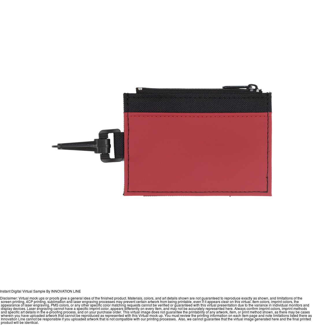 ID Holder with Zipper Wallet and Plastic Carabiner