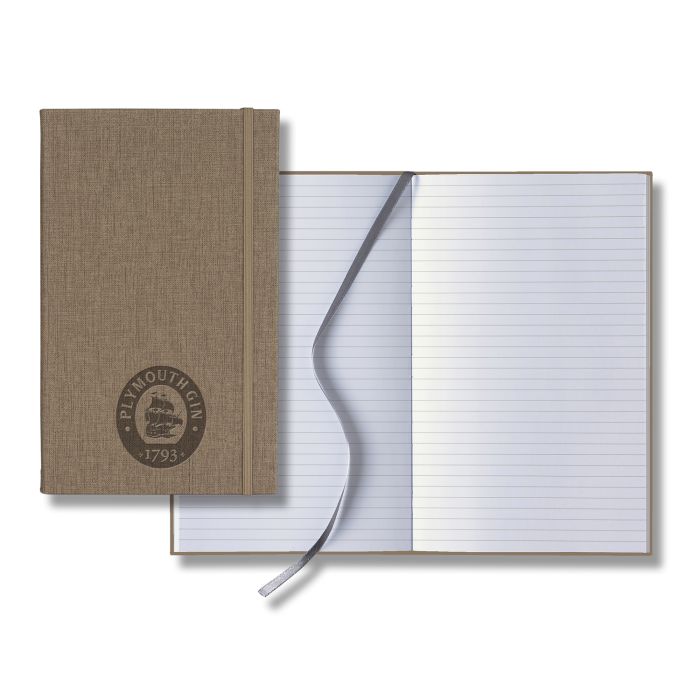 Linen Banded Medio Lined White Page Journal