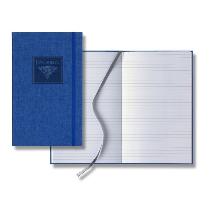 Linen Banded Medio Lined White Page Journal