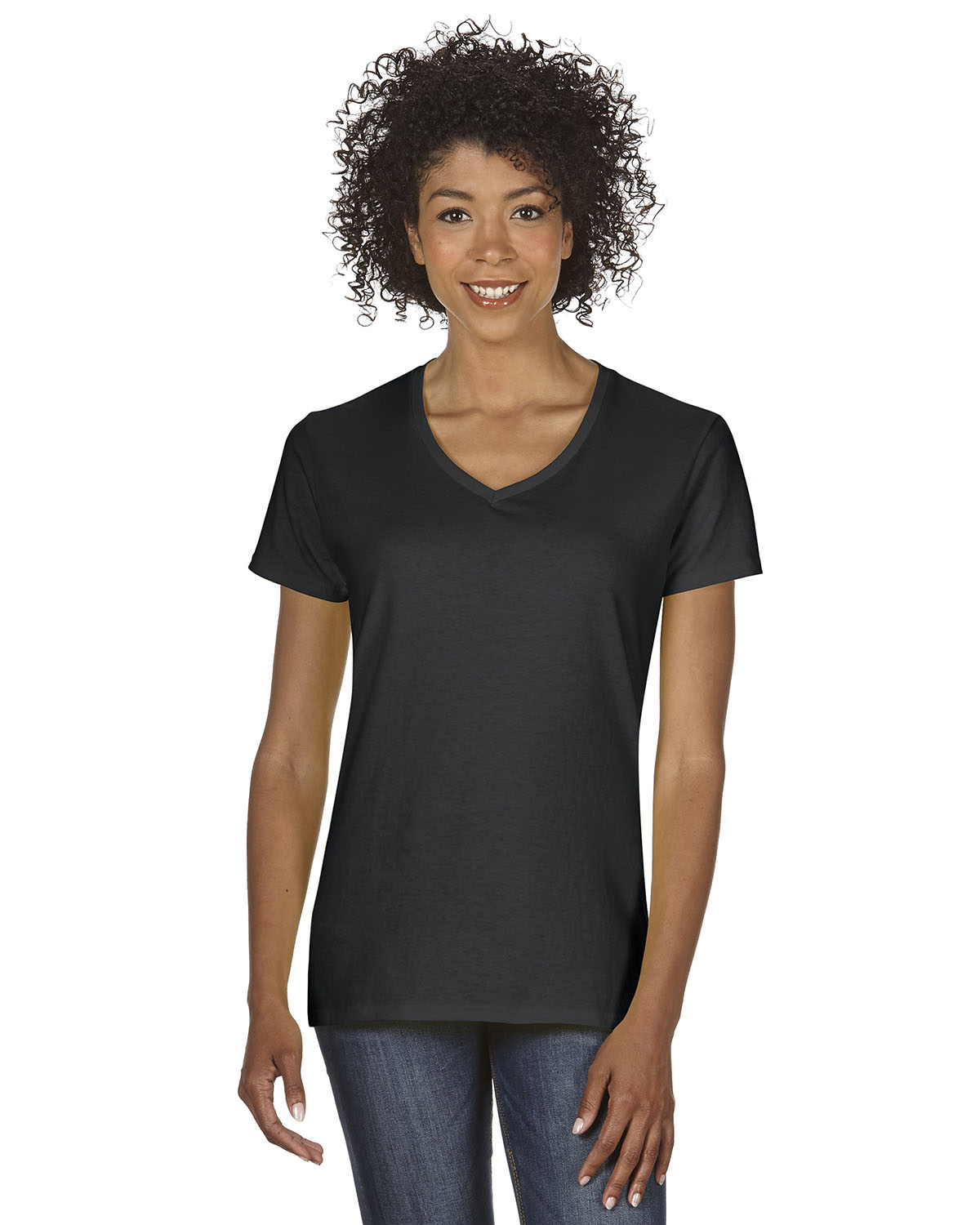 Ladies' Heavy Cotton™ V-Neck T-Shirt