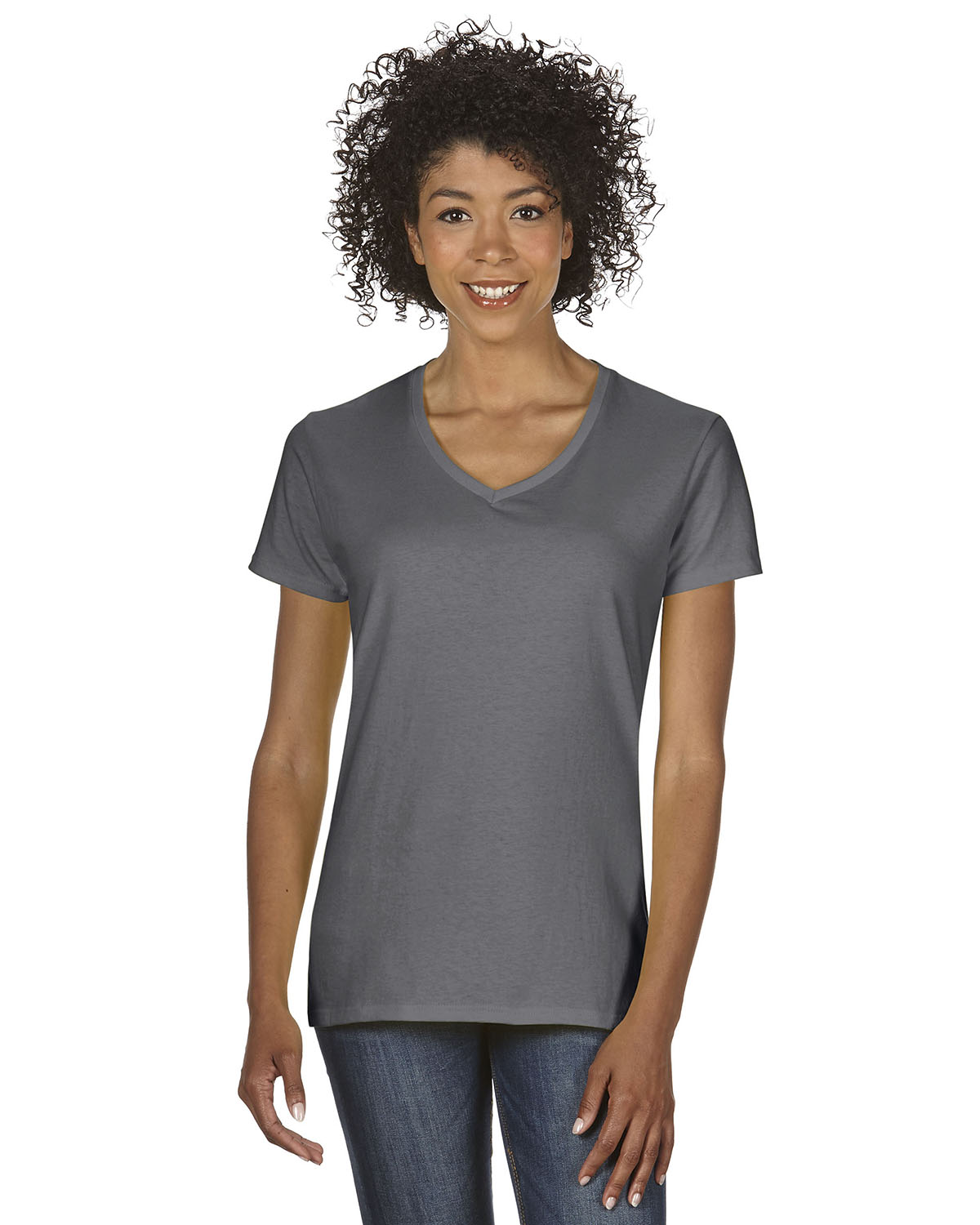 Ladies' Heavy Cotton™ V-Neck T-Shirt