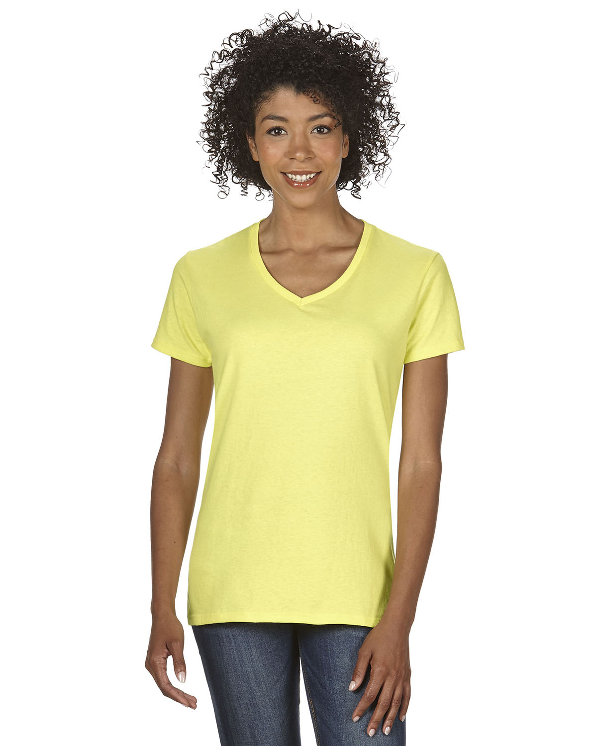 Ladies' Heavy Cotton™ V-Neck T-Shirt
