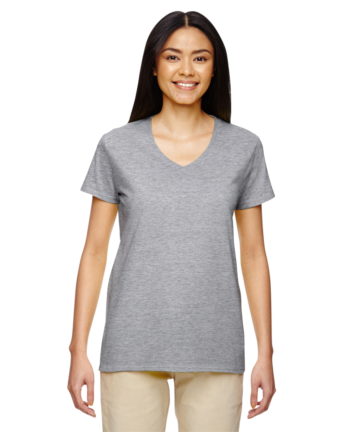 Ladies' Heavy Cotton™ V-Neck T-Shirt