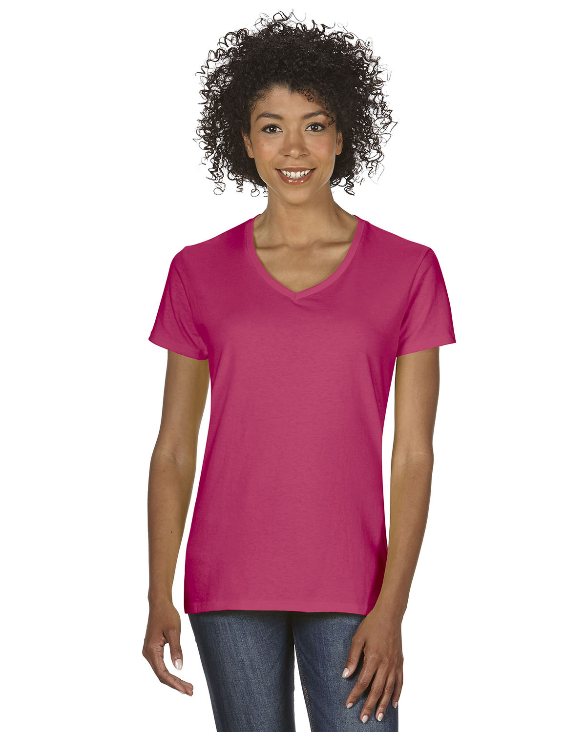 Ladies' Heavy Cotton™ V-Neck T-Shirt