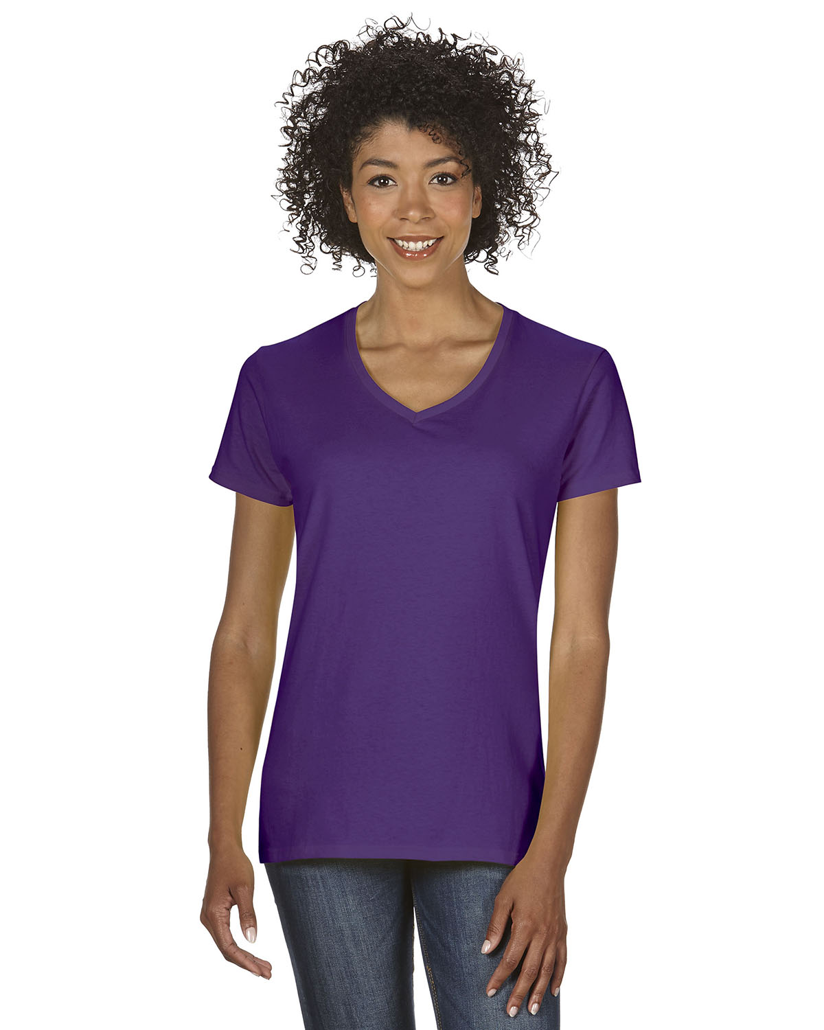 Ladies' Heavy Cotton™ V-Neck T-Shirt