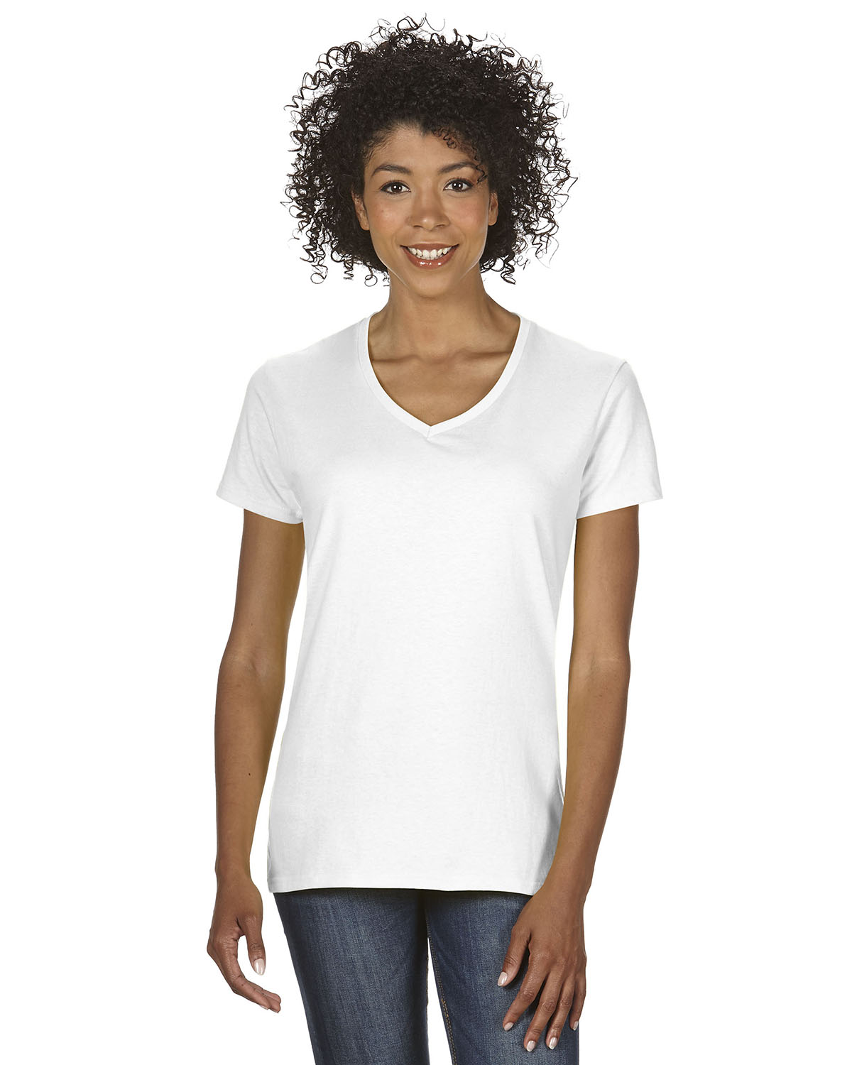 Ladies' Heavy Cotton™ V-Neck T-Shirt