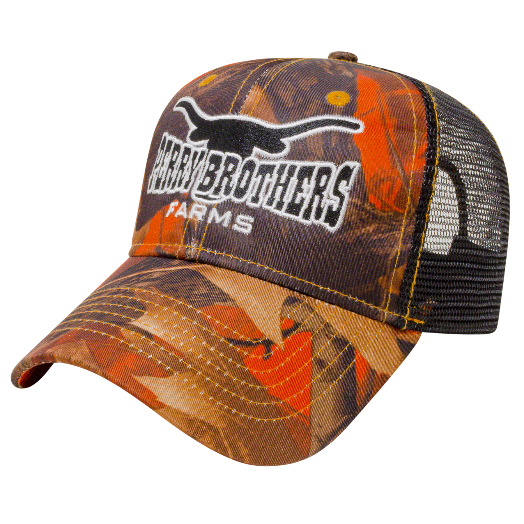 Orange Ridge Camo with Black Mesh Cap