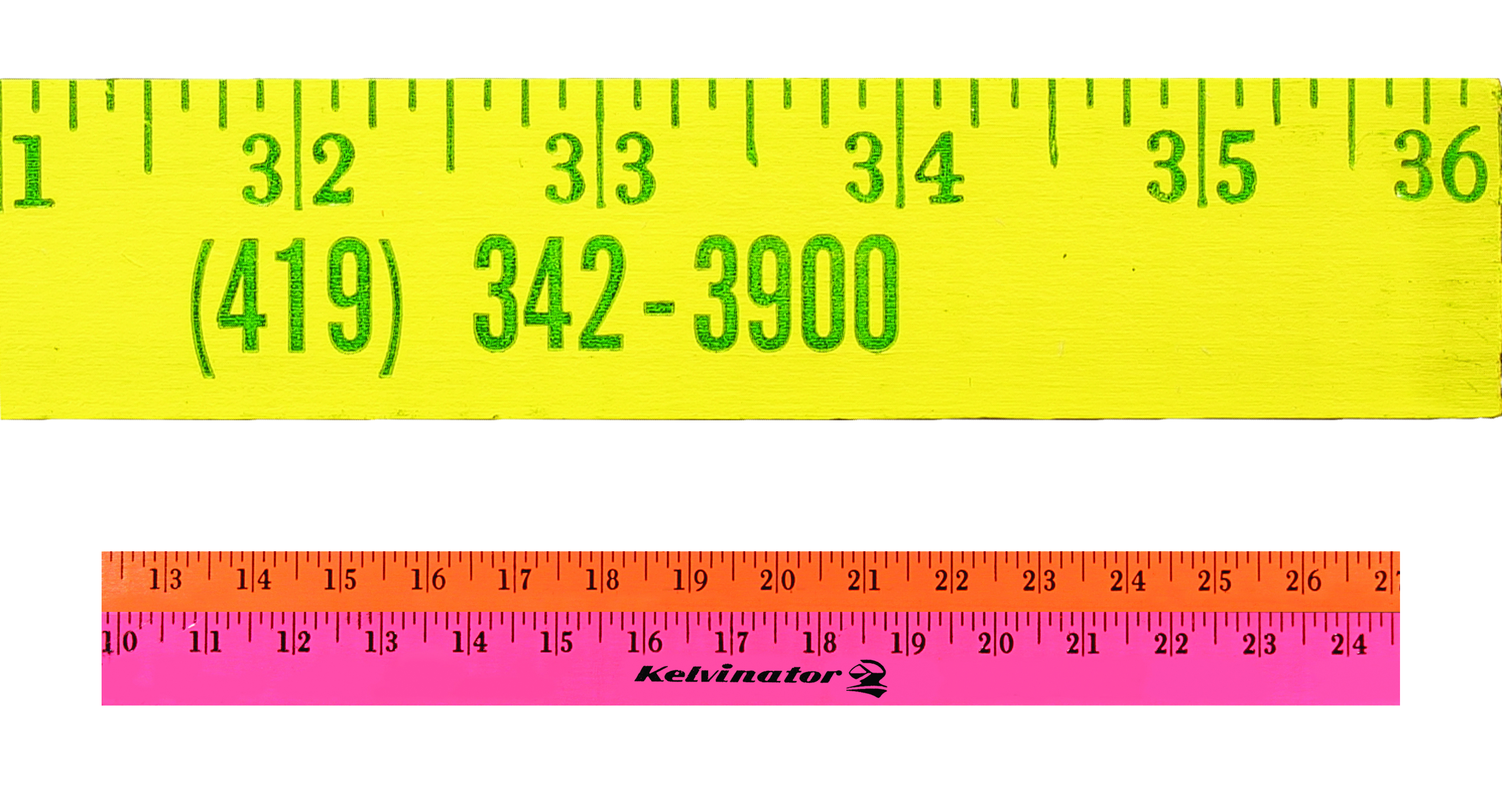 Fluorescent Finish Yardsticks