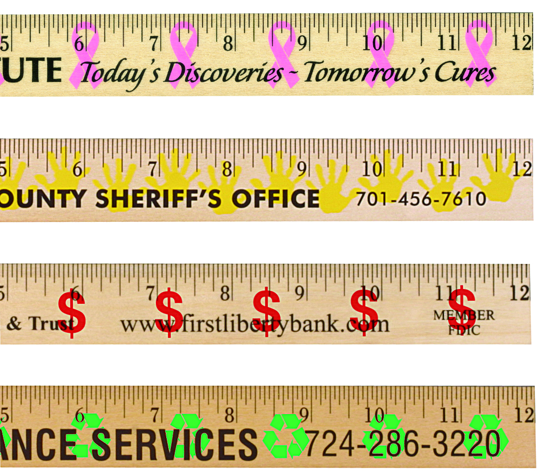 Ribbon Background Rulers - Clear Lacquer Finish