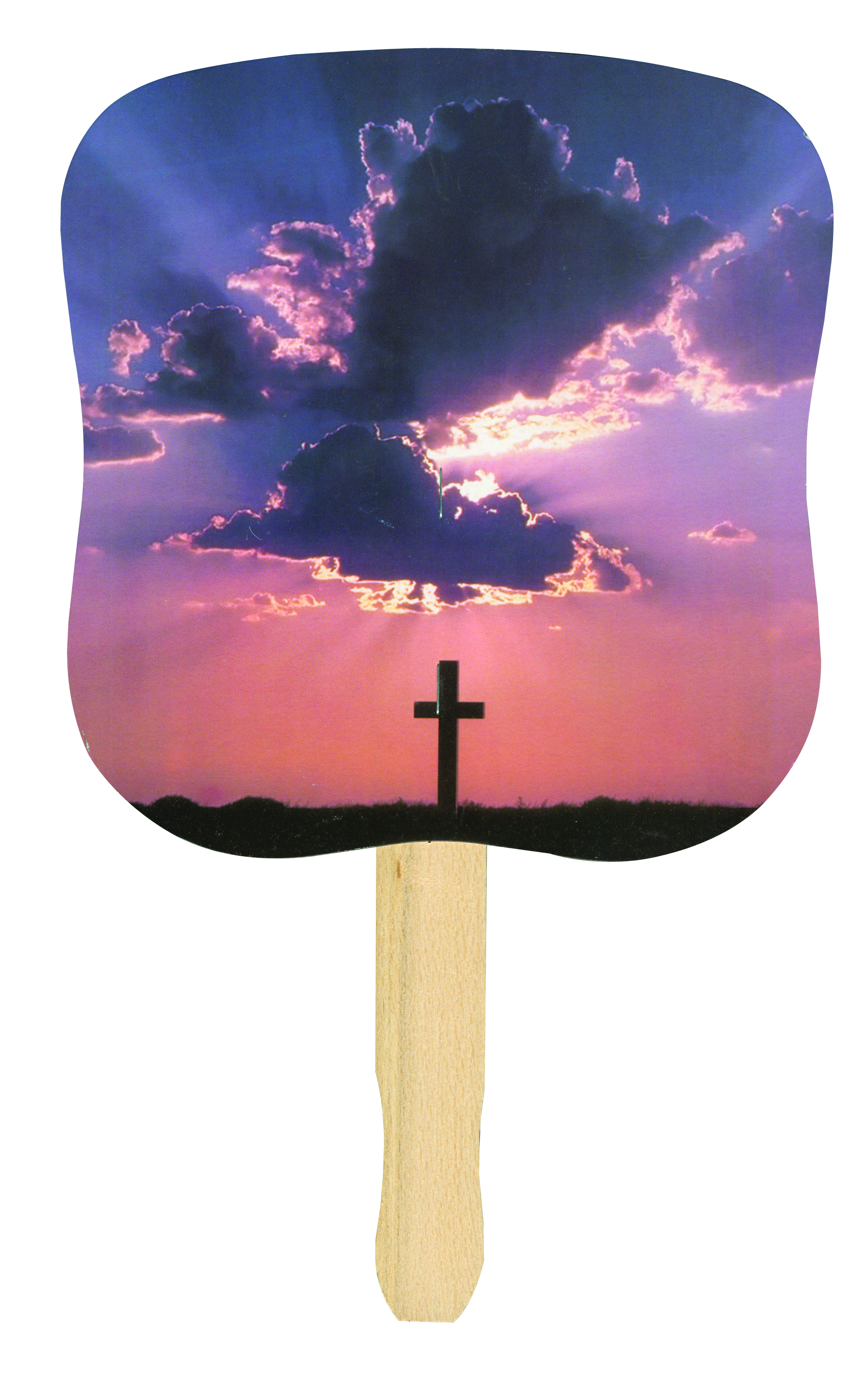 Stock Design Hand Fan - Cross